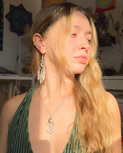 “Winter Moon” Silver Earrings and Necklace Set
