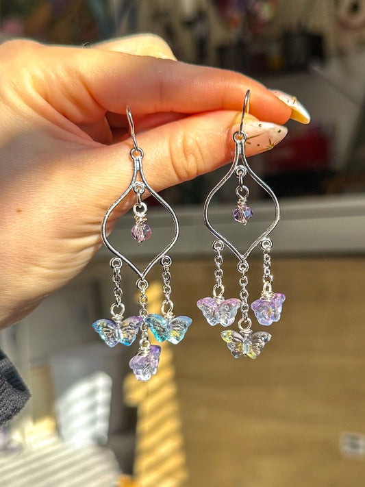 "Purple Butterfly Spirit" Dangle Earrings