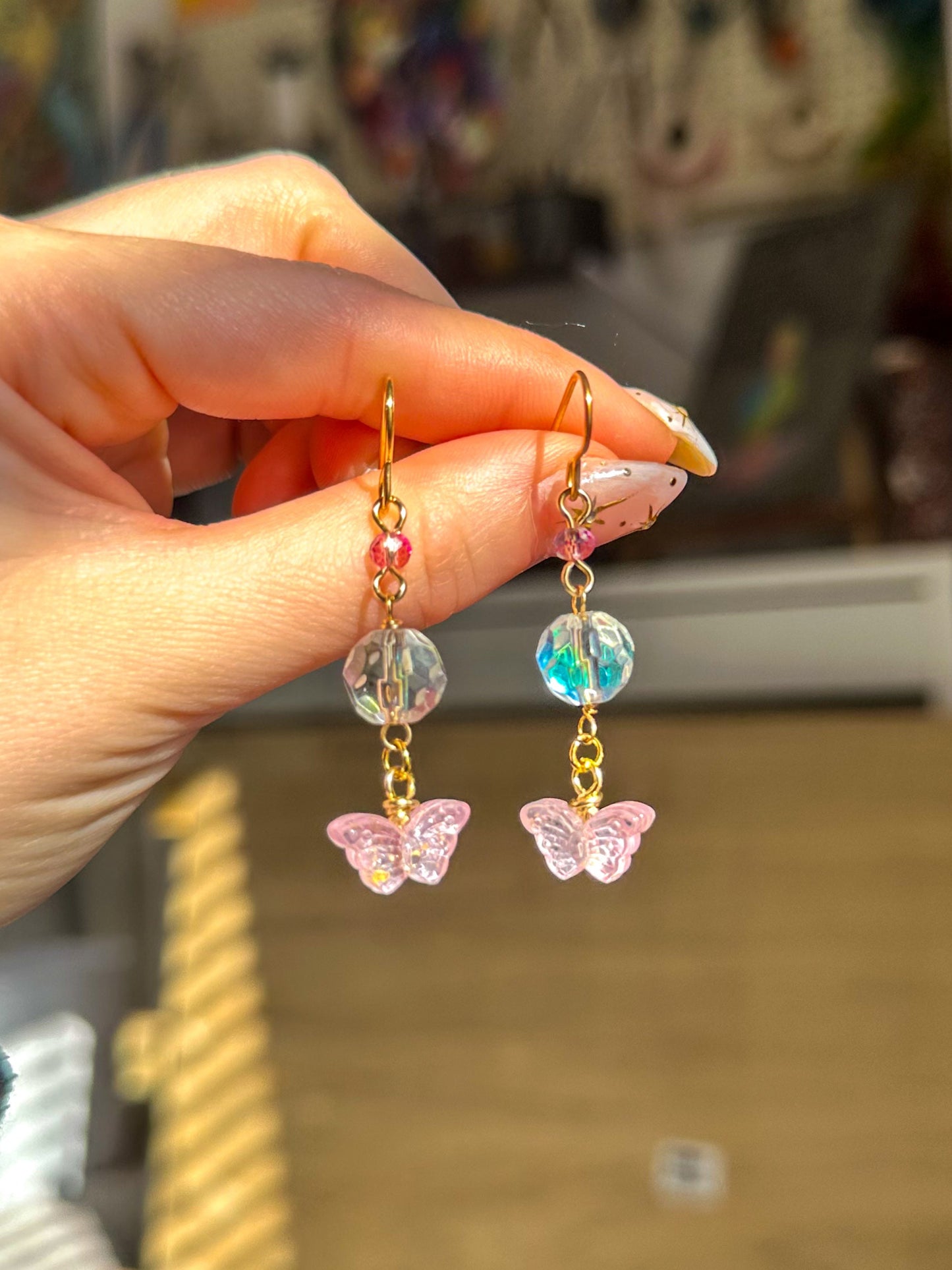 "Subtle Butterfly" Dangle Earrings