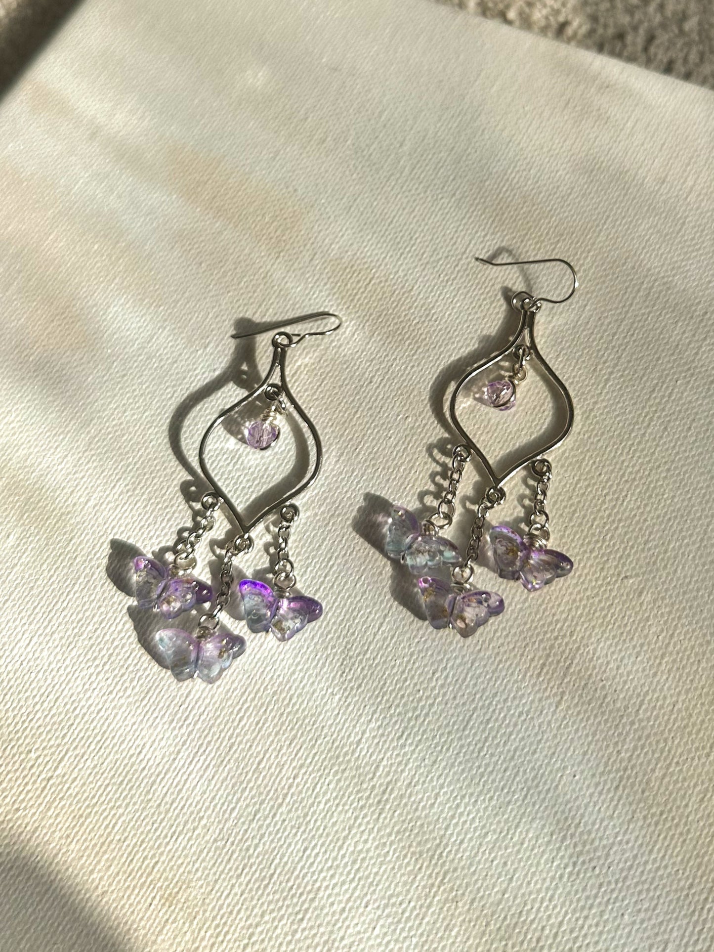 "Purple Butterfly Spirit" Dangle Earrings