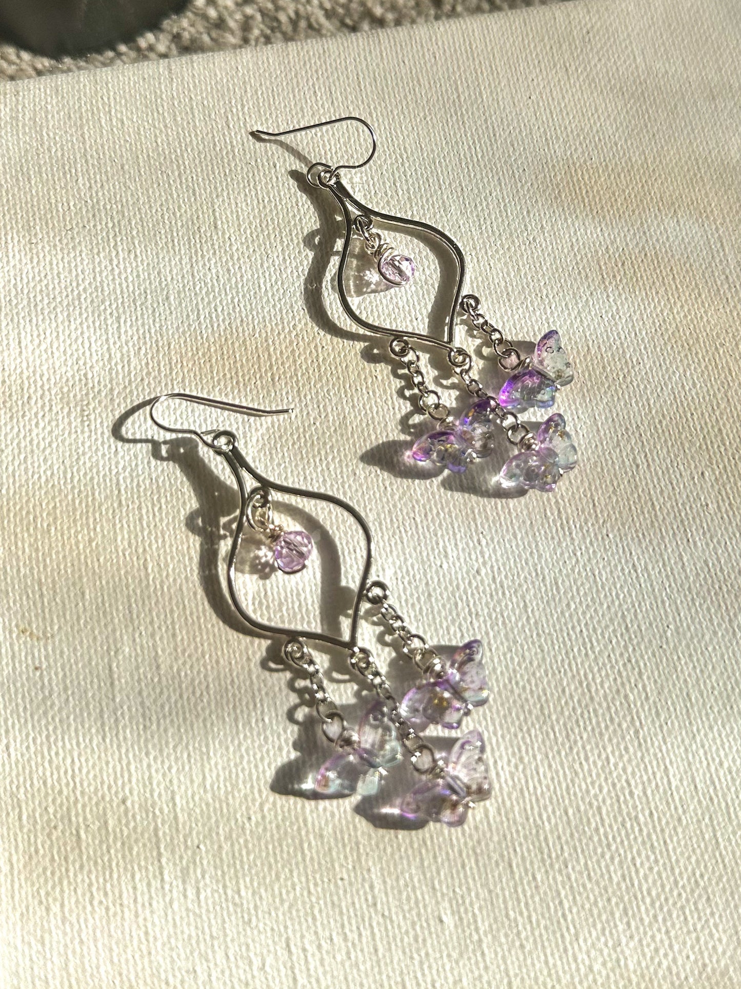 "Purple Butterfly Spirit" Dangle Earrings